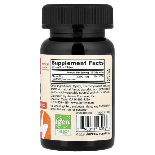 Jarrow Formulas, Метил B-12, тропический, 2500 мкг, 100 жевательных таблеток